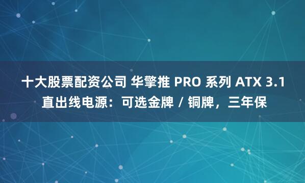十大股票配资公司 华擎推 PRO 系列 ATX 3.1 直出线电源：可选金牌 / 铜牌，三年保